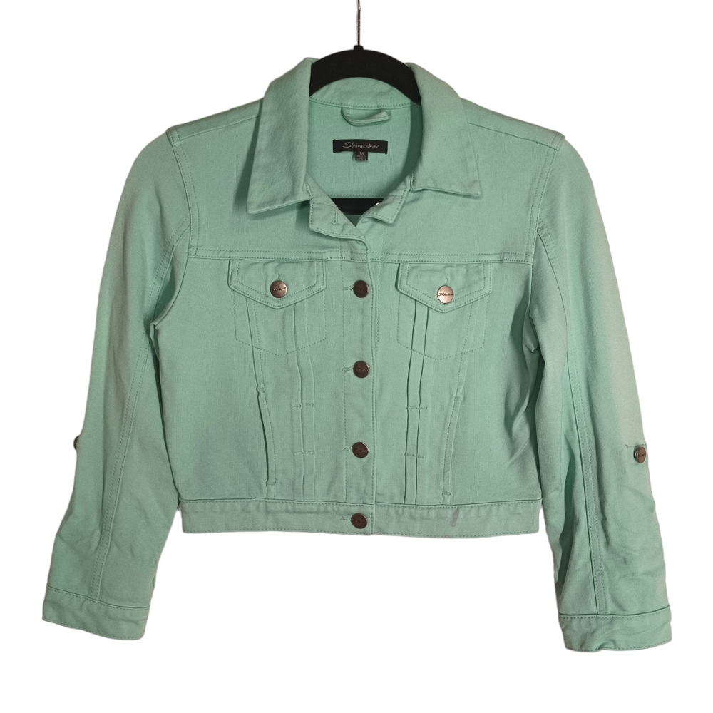 SHINESTAR Mint Green Button Front Stretchy Jacket Medium